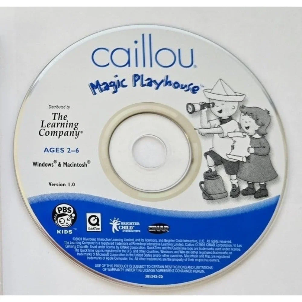 Caillou Magic Playhouse PC Mac Game PBS Kids The Learning Company Ages 2-6